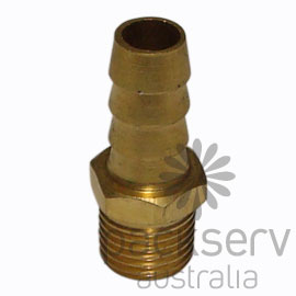 Maleale Hose Tail Adapter (1/4", Brass) - Packserv