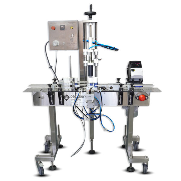 Packserv PSC-6-1.2 Conveyor with PCM-1A-E Capper for automated packaging lines