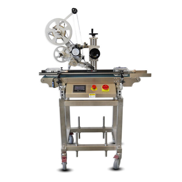 ELF-20 automatic top labeller on mobile trolley frame