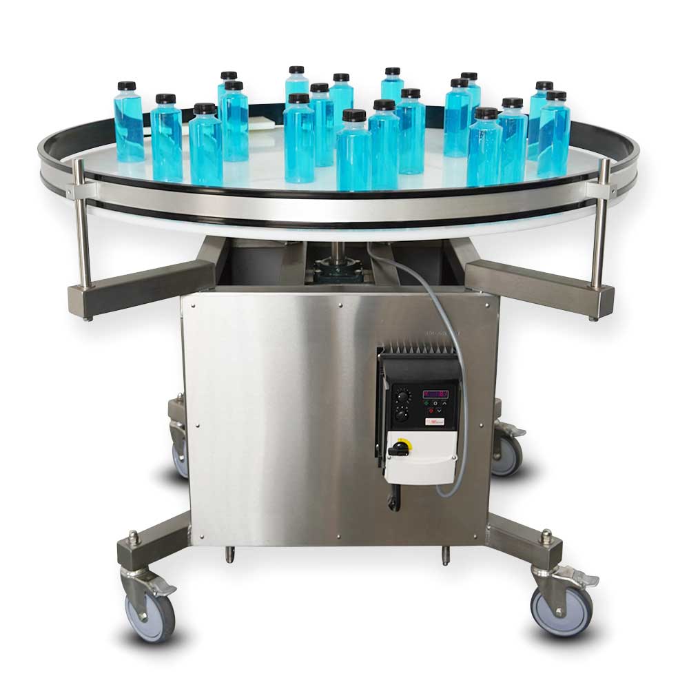 PAT-8 Accumulation Outfeed Table by Packserv, designed for outfeed accumulation in packaging lines.