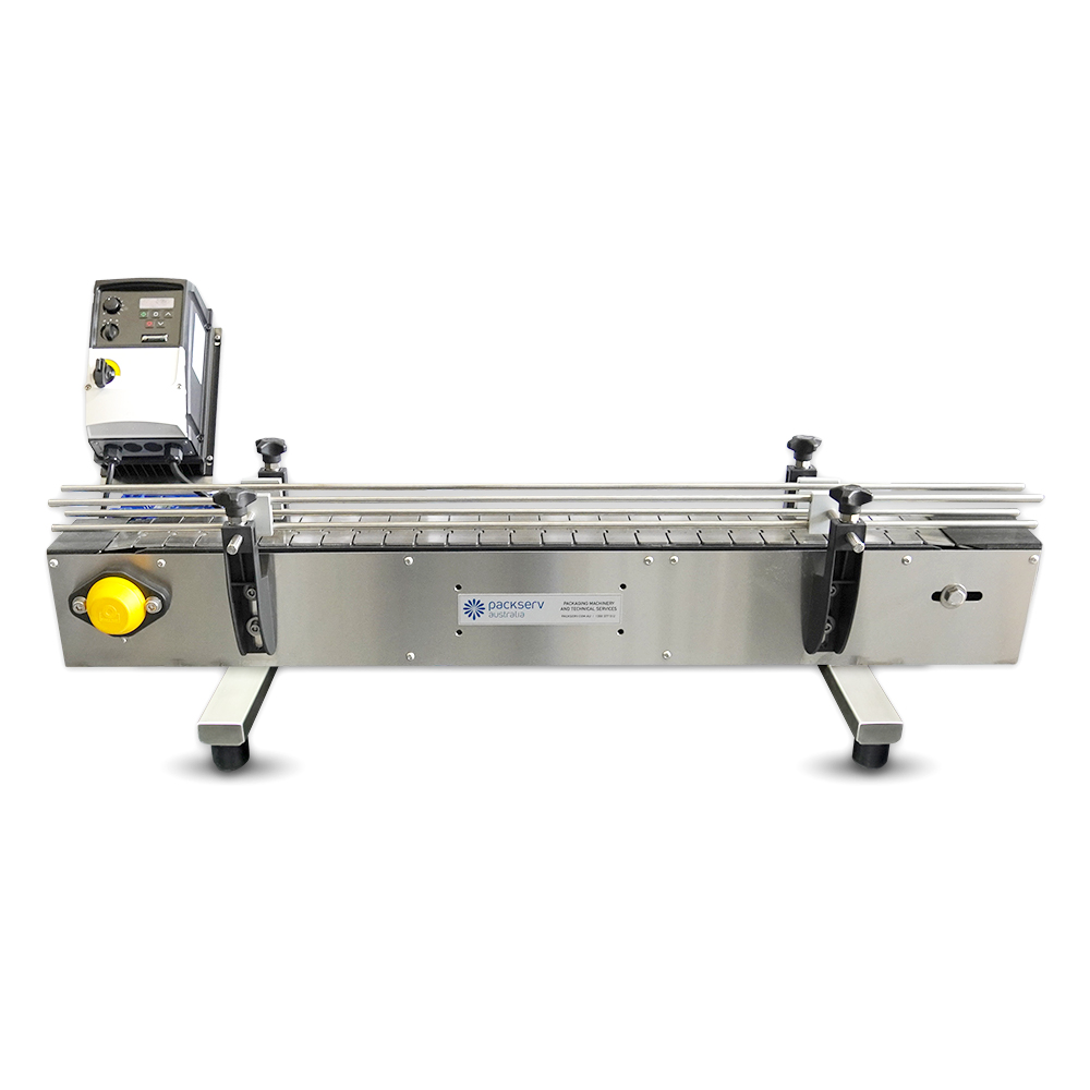 PSC-6-1-2-packserv-manufacturing-1-2m-bench-top-stainless-steel-slat-conveyor