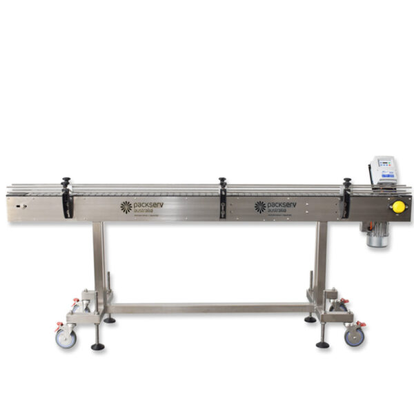 2.4m Slat Conveyor Stainless Steel- Packserv Australia