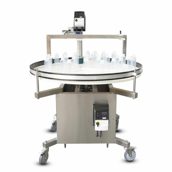 Packserv PST-8 Sorting Table with stainless steel surface and pneumatic controls for efficient product handling.