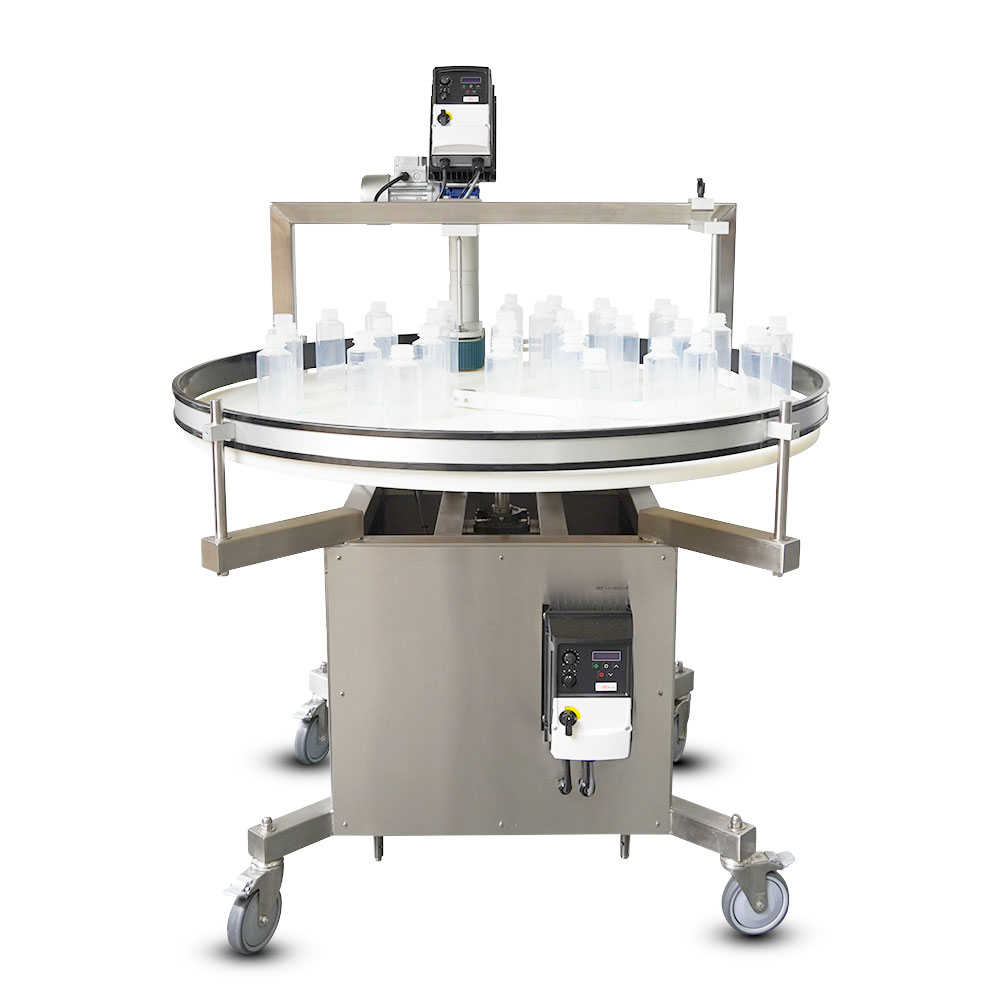 Packserv PST-8 Sorting Table with stainless steel surface and pneumatic controls for efficient product handling.