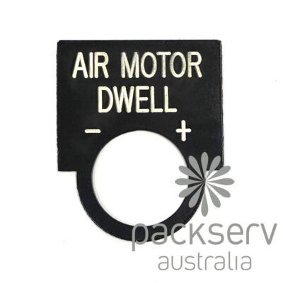 Air Motor Dwell Label - Rounded, Steel. (LPR-AMD).