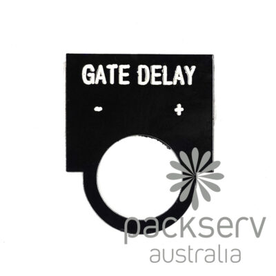 Gate Delay Label Plate (Positive & Negative) - Rounded, Steel