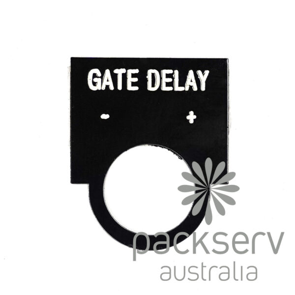 Gate Delay Label Plate (Positive & Negative) - Rounded, Steel
