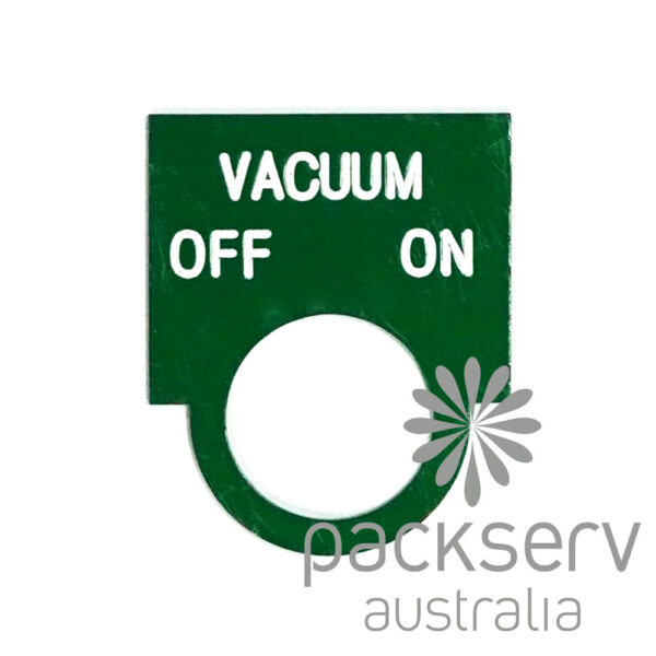 Reset Label Plate (Vacuum, On & Off) - Rounded, Steel