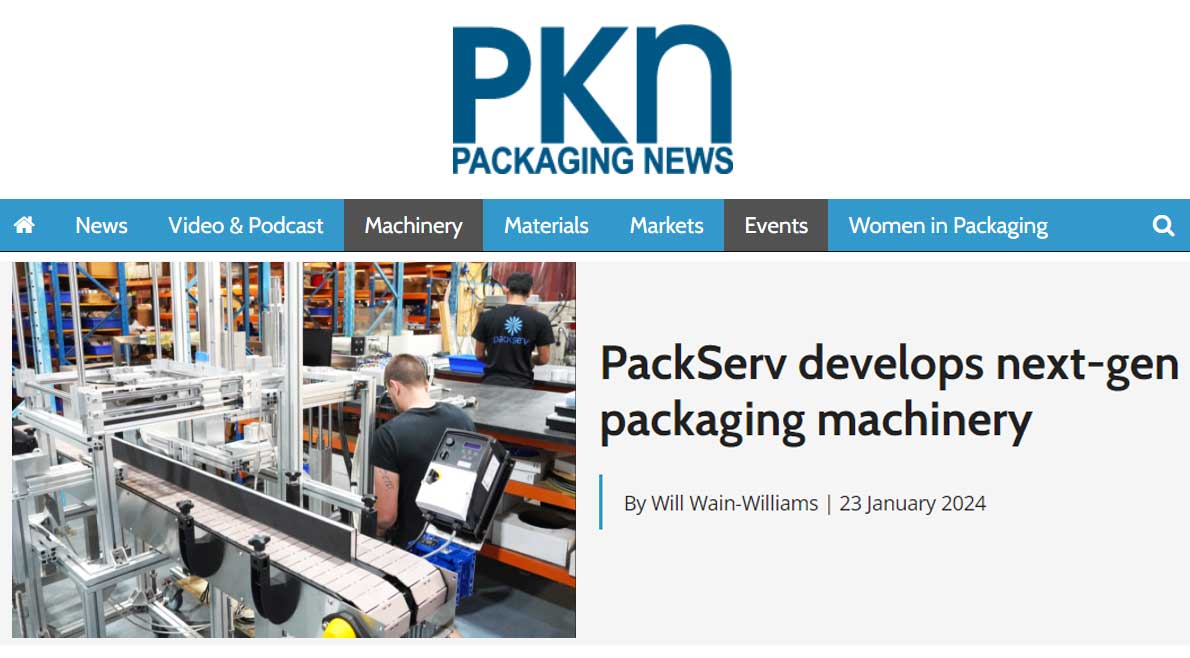 Packserv’s next-generation packaging machinery featuring advanced technology and eco-friendly design, showcased in a professional setting