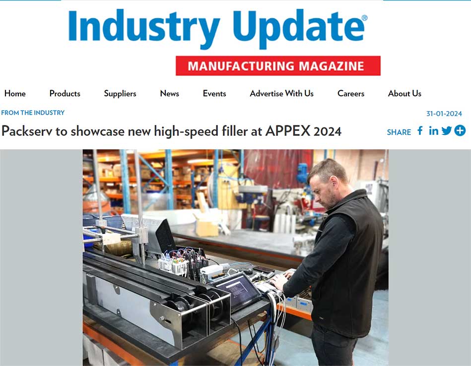 Packserv announces the showcase of its new high-speed filler at APPMA 2024, highlighting advancements in filling technology.