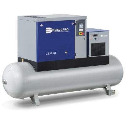 Ceccato CSM 20/8 Tank and Dryer Screw Compressor, showcasing a robust and efficient design, suitable for demanding industrial applications