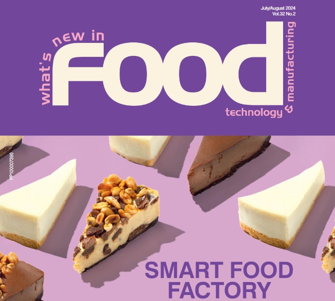 Cover of the July/August 2024 issue of 'What's New in Food Technology & Manufacturing' featuring Packserv's advancements in packaging technology.