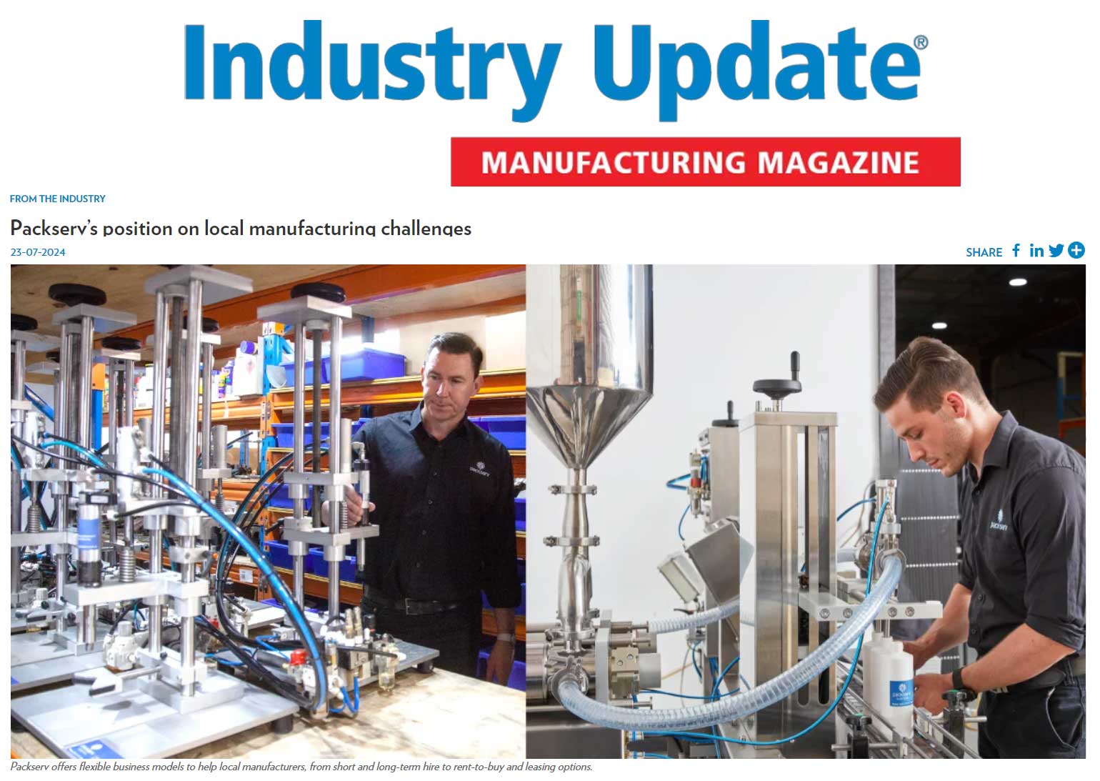 Packserv's industry update on local manufacturing challenges, highlighting the company's strategic approach.