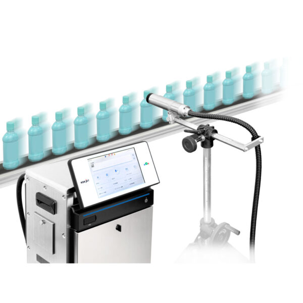KGK Printer CCS-7000 industrial inkjet printer, rear view, showcasing connectivity ports and control interface.