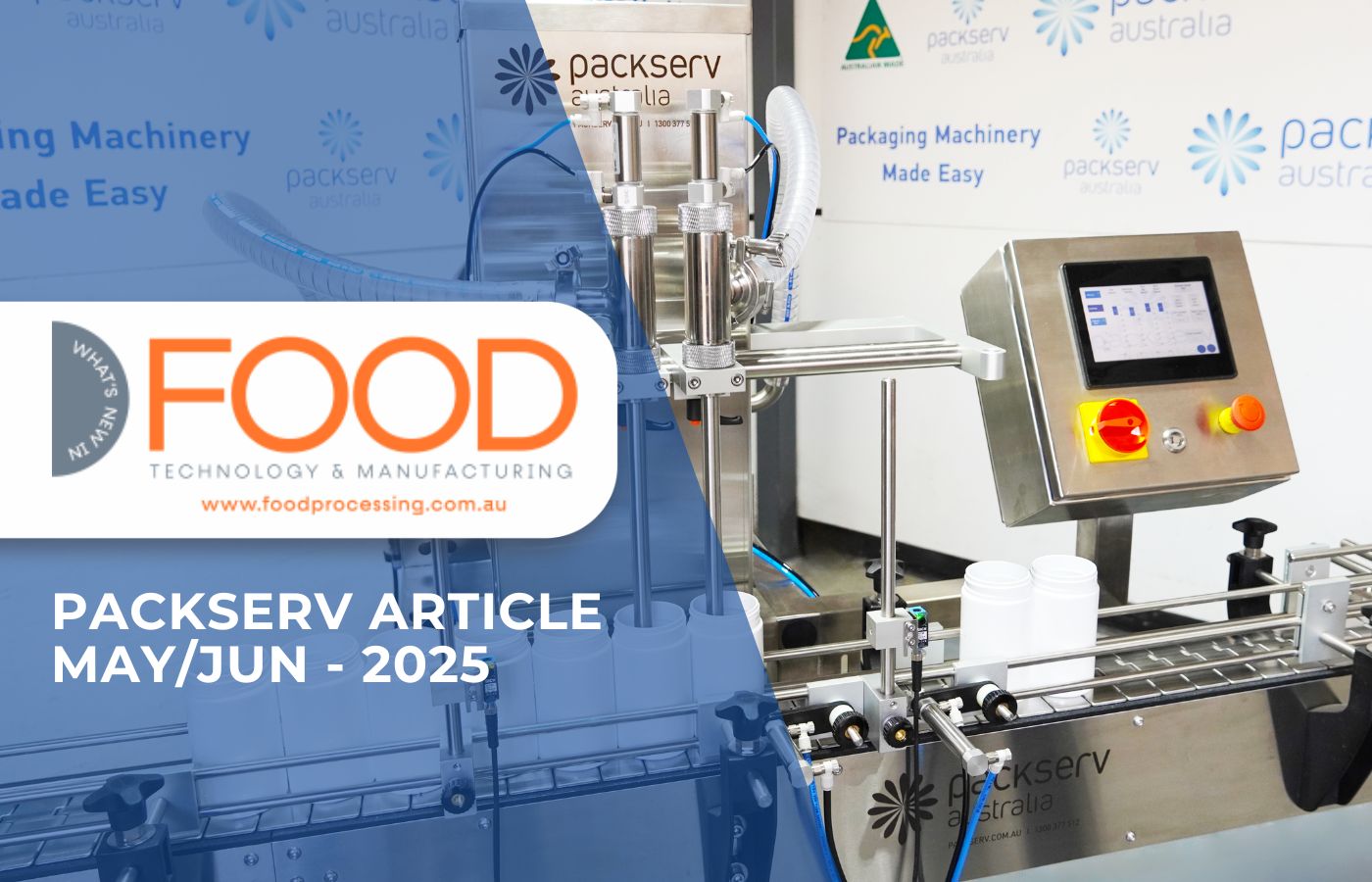 Cover image for Packserv article featuring the Twin-Head Filler designed for Australian SMEs